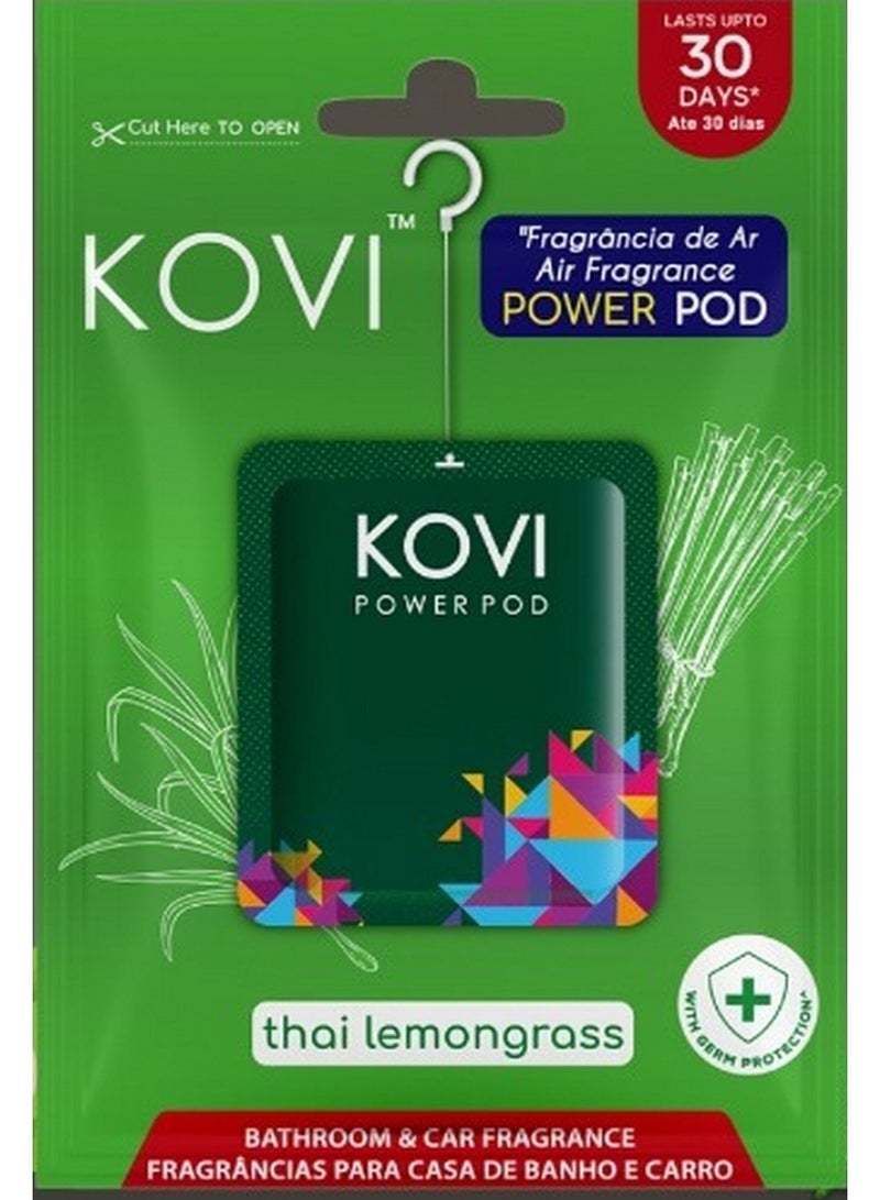 Kovi Air Fragrance Power Pod For Bathroom And Car Thai Lemongrass 10 G